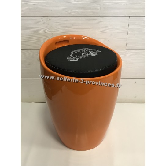 Tabouret Coccinelle coffre orange